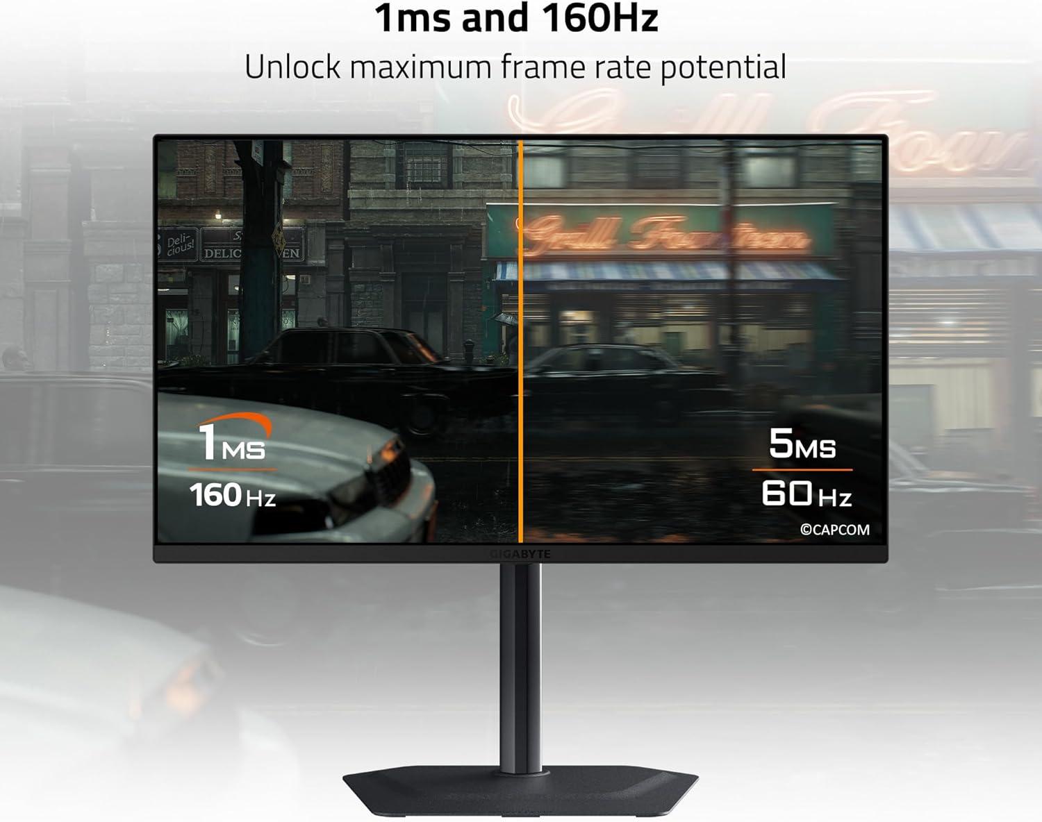 imageGIGABYTE M27Q227 SS IPS Gaming Monitor QHD 2560x1440200HzOC 210Hz 1ms GTG AMD FreeSync Premium GSYNC Compatible TypeC KVM HDMI DP TypeC Height and Tilt Adjustable Black27 UHD