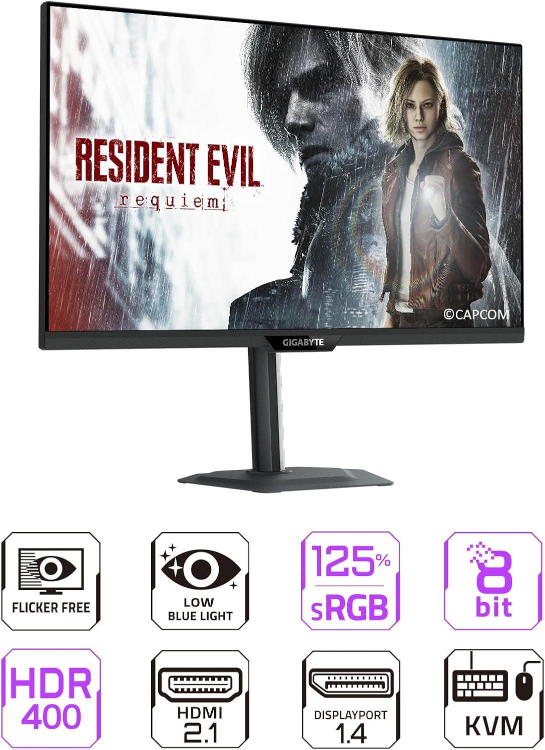 imageGIGABYTE M27Q227 SS IPS Gaming Monitor QHD 2560x1440200HzOC 210Hz 1ms GTG AMD FreeSync Premium GSYNC Compatible TypeC KVM HDMI DP TypeC Height and Tilt Adjustable Black27 UHD