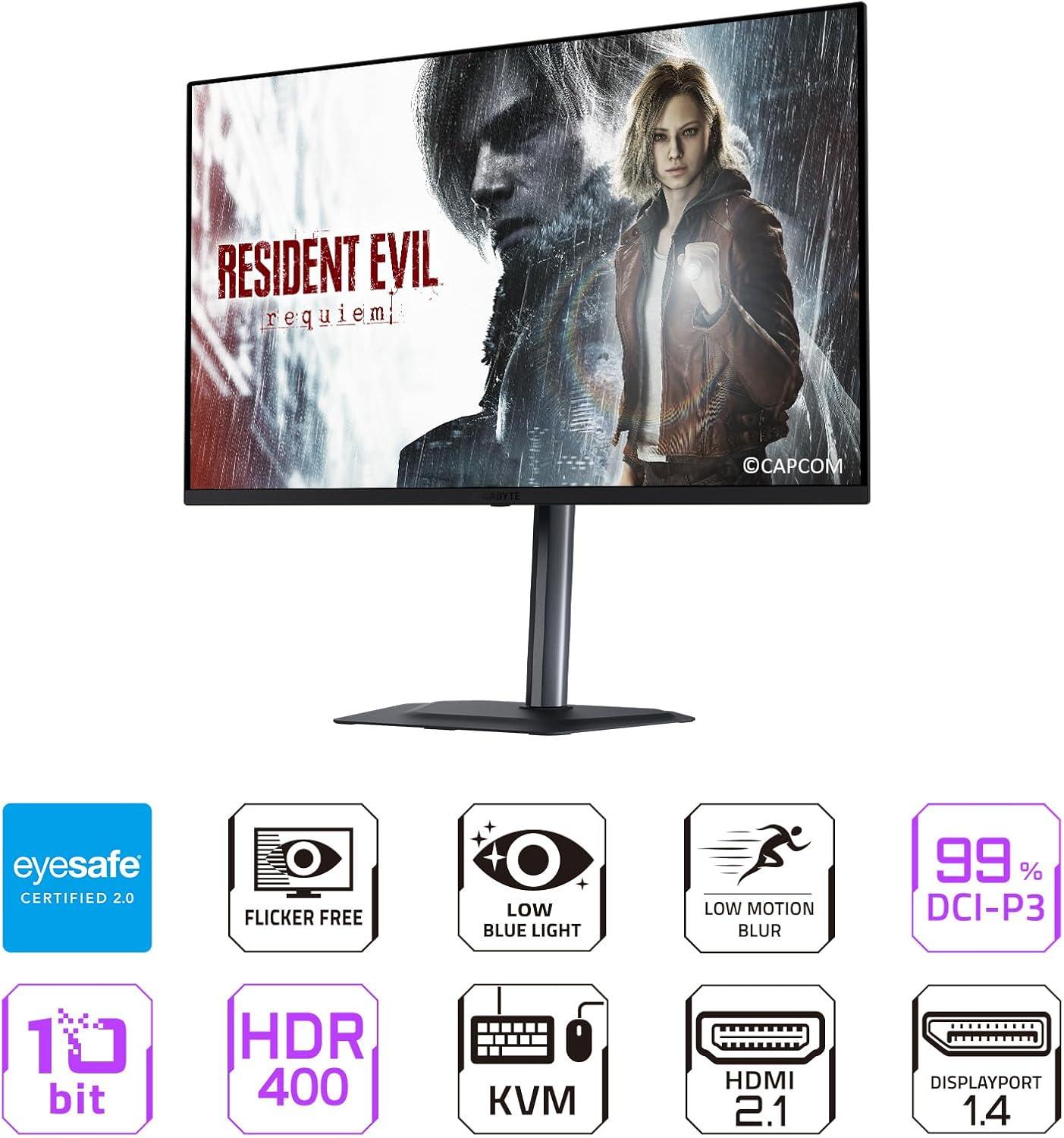 imageGIGABYTE MO27Q2A 27 QDOLED Gaming Monitor QHD 2560x1440280Hz 003ms GTG AMD FreeSync Premium Pro GSYNC Compatible TypeC KVM HDMI DP TypeC Height and Tilt Adjustable Black32 UHD