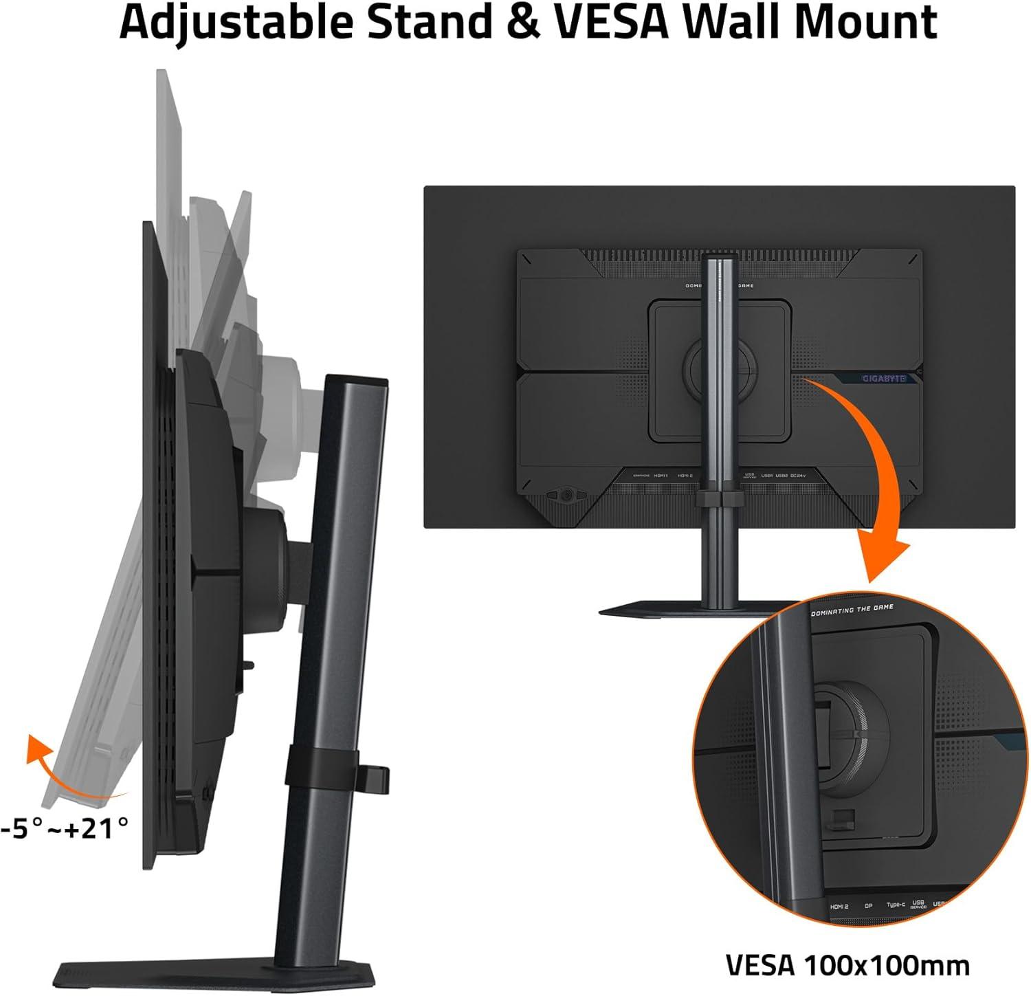 imageGIGABYTE MO27Q2A 27 QDOLED Gaming Monitor QHD 2560x1440280Hz 003ms GTG AMD FreeSync Premium Pro GSYNC Compatible TypeC KVM HDMI DP TypeC Height and Tilt Adjustable Black27 QHD