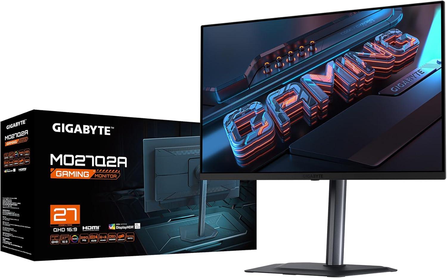 imageGIGABYTE MO27Q2A 27 QDOLED Gaming Monitor QHD 2560x1440280Hz 003ms GTG AMD FreeSync Premium Pro GSYNC Compatible TypeC KVM HDMI DP TypeC Height and Tilt Adjustable Black27 QHD