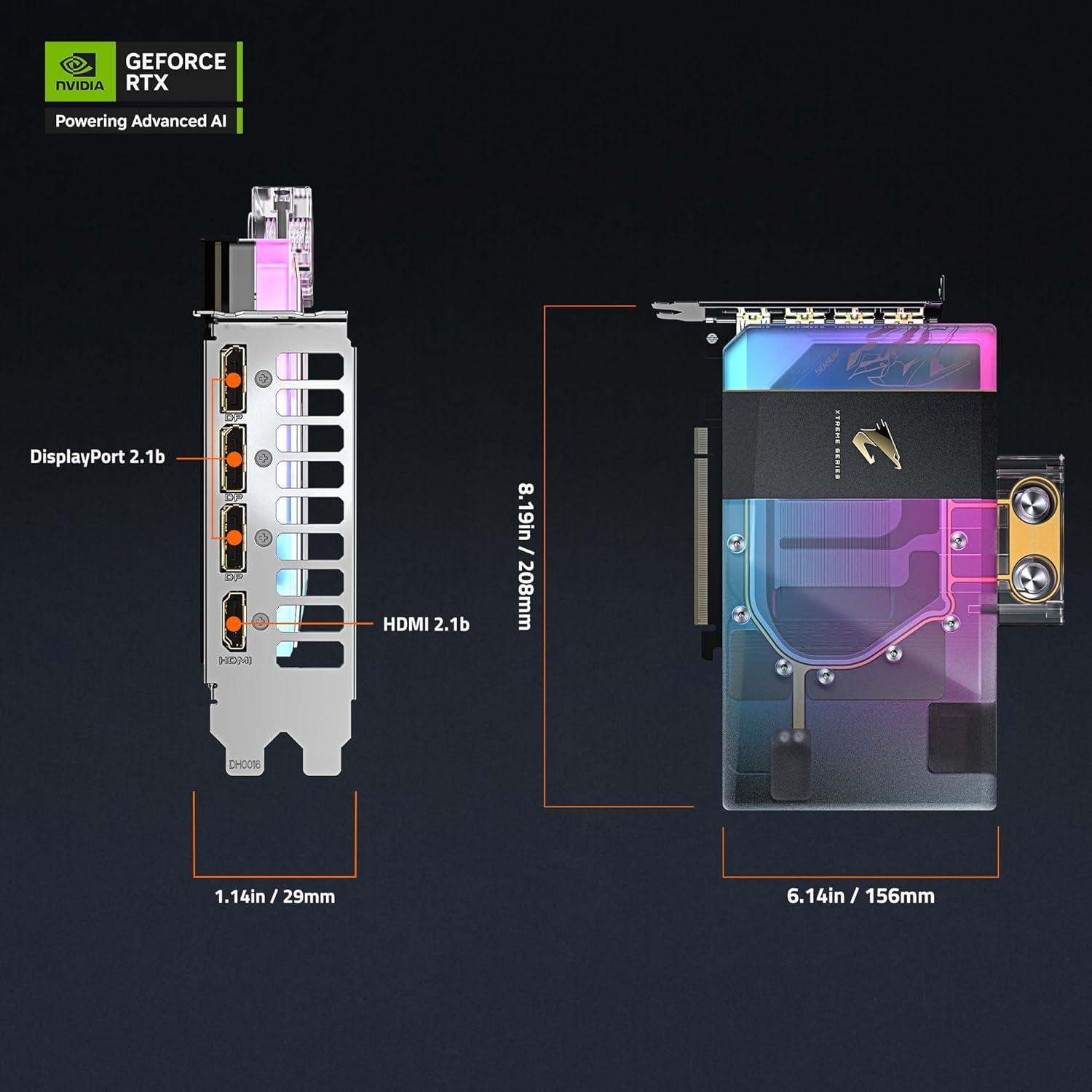 imageGIGABYTE AORUS GeForce RTX 5080 Xtreme WATERFORCE WB 16G Graphics Card WATERFORCE Water Block Cooling System 16GB 256bit GDDR7 GVN5080AORUSX WB16GD Video Card
