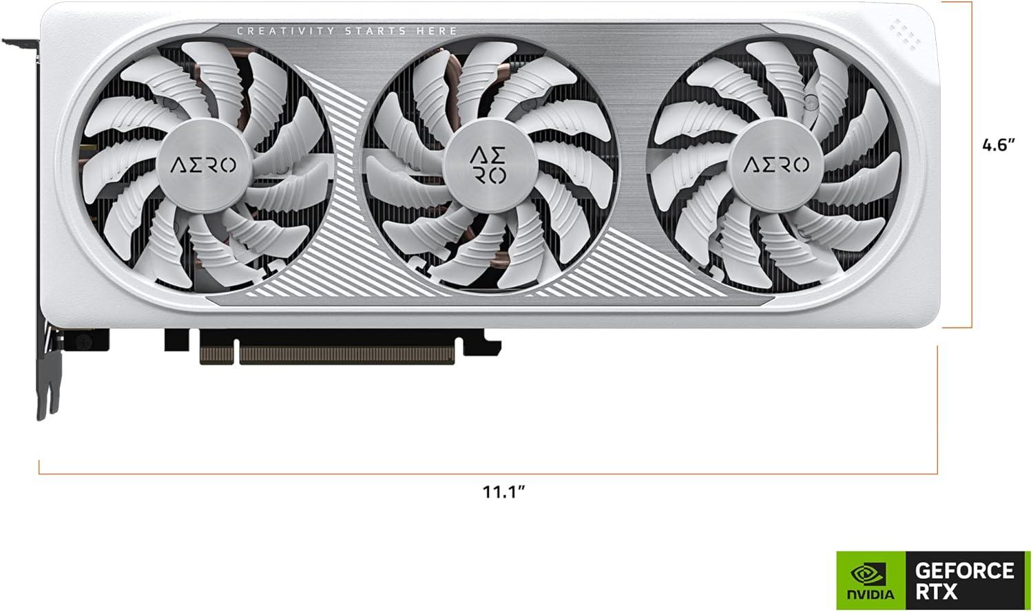 imageGigabyte GVN406TAERO OC8GD GeForce RTX 4060 Ti AERO OC 8G Graphics Card 3X WINDFORCE Fans 8GB 128bit GDDR6 Video CardAERO