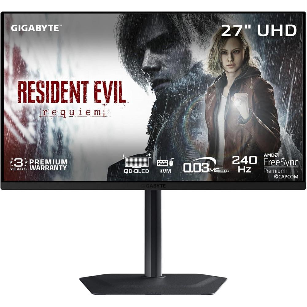 imageGIGABYTE MO27Q2A 27 QDOLED Gaming Monitor QHD 2560x1440280Hz 003ms GTG AMD FreeSync Premium Pro GSYNC Compatible TypeC KVM HDMI DP TypeC Height and Tilt Adjustable Black27 UHD