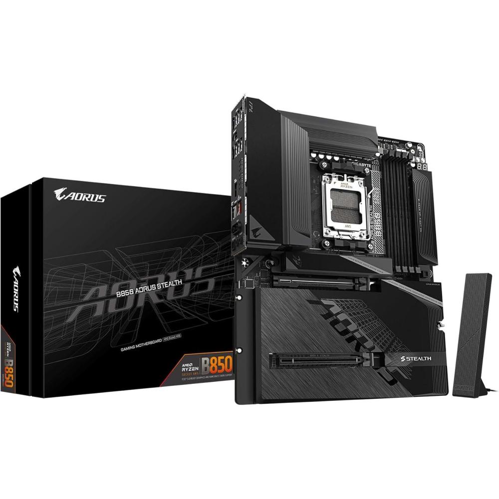 imageGIGABYTE B850 AORUS Stealth ReverseConnect ATX Motherboard Support AMD Socket AM5 Processors DDR5 1422 Power Phase 4X M2 PCIe 50 USBC WIFI7 5GbE LAN EZLatch 5Year Warranty