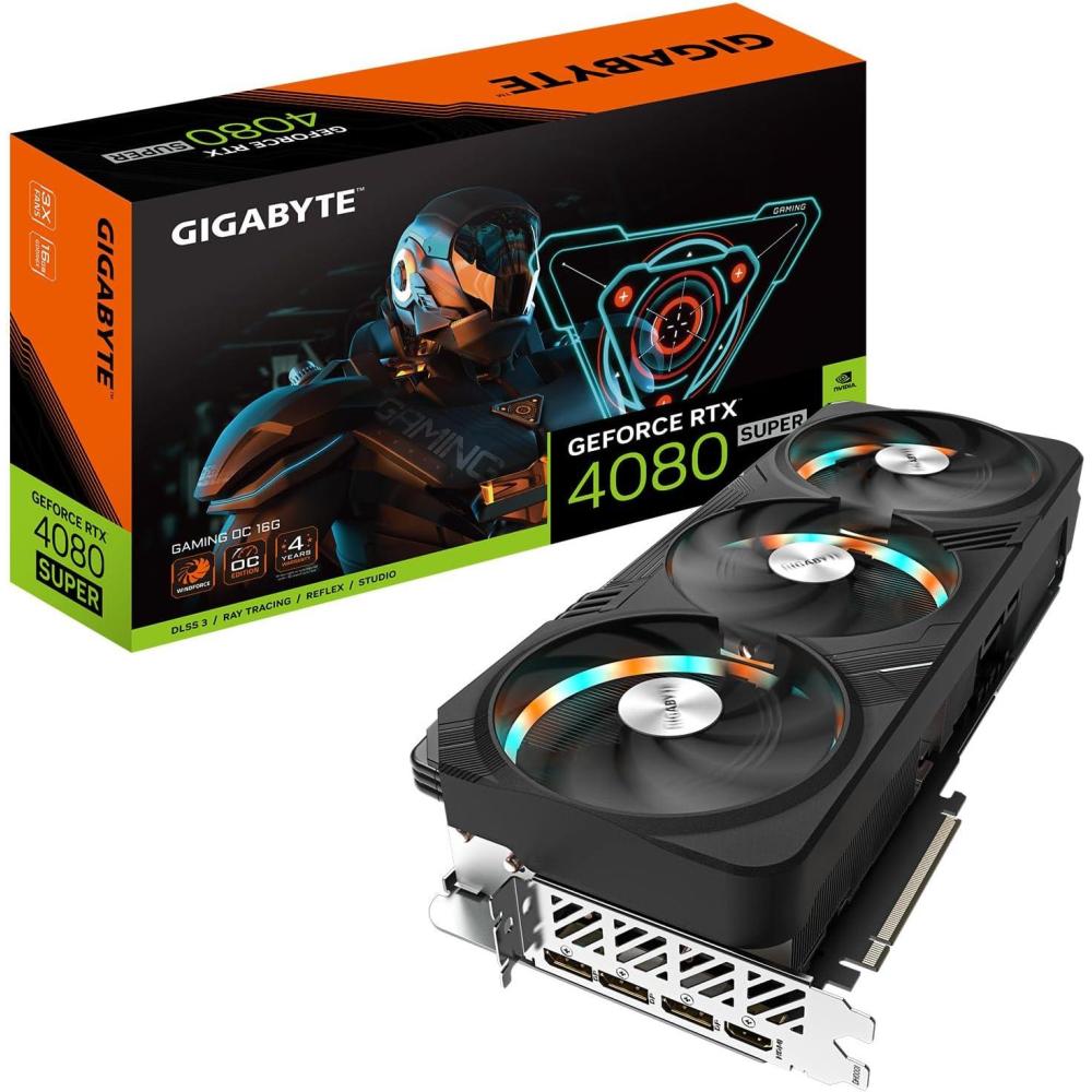 imageGIGABYTE GeForce RTX 4080 Super Gaming OC 16G Graphics Card 3X WINDFORCE Fans 16GB 256bit GDDR6X GVN408SGAMING OC16GD Video Card