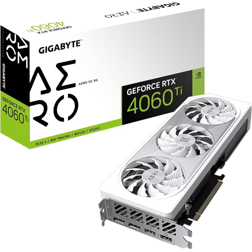 imageGigabyte GVN406TAERO OC8GD GeForce RTX 4060 Ti AERO OC 8G Graphics Card 3X WINDFORCE Fans 8GB 128bit GDDR6 Video CardAERO