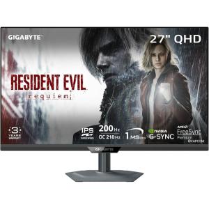 GIGABYTE – M27Q2-27″ SS IPS Gaming Monitor – QHD 2560×1440-200Hz/OC 210Hz – 1ms GTG – AMD FreeSync Premium, G-SYNC Compatible – Type-C KVM – HDMI, DP, Type-C – Height and Tilt Adjustable – Black(27″ QHD)