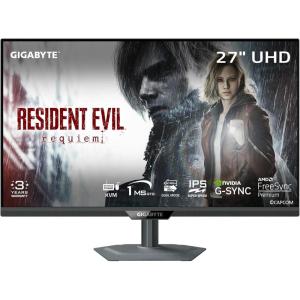 GIGABYTE – M27Q2-27″ SS IPS Gaming Monitor – QHD 2560×1440-200Hz/OC 210Hz – 1ms GTG – AMD FreeSync Premium, G-SYNC Compatible – Type-C KVM – HDMI, DP, Type-C – Height and Tilt Adjustable – Black(27″ UHD)