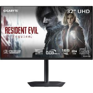 GIGABYTE – MO27Q2A – 27″ QD-OLED Gaming Monitor – QHD 2560×1440-280Hz – 0.03ms GTG – AMD FreeSync Premium Pro, G-SYNC Compatible – Type-C KVM – HDMI, DP, Type-C – Height and Tilt Adjustable – Black(32″ UHD)