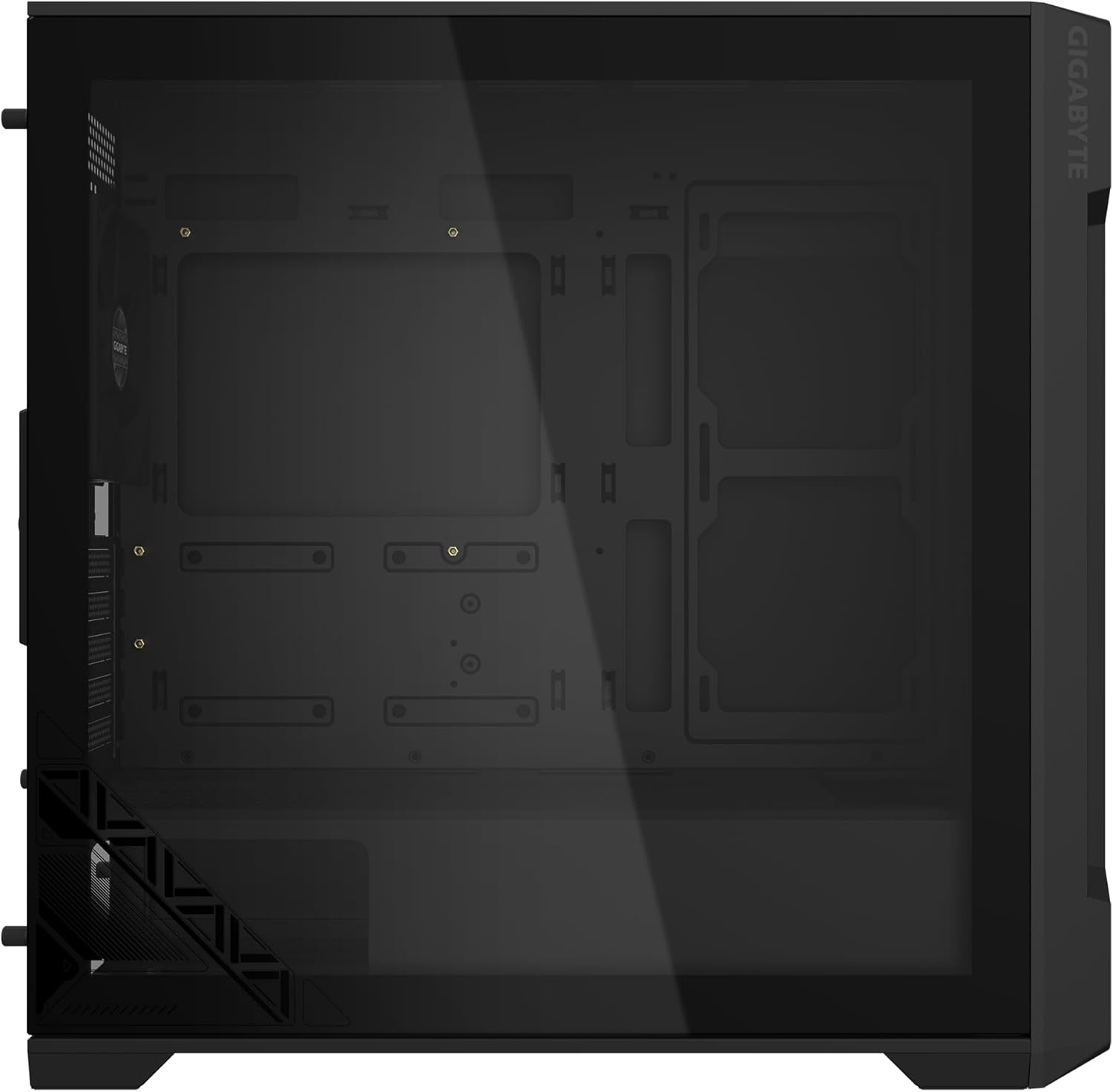 image:imageGIGABYTE C102 Glass ICE White Mid Tower PC Gaming Case Tempered Glass PSU Shroud 2X 120mm Fans GBC102GIC102 Glass Black