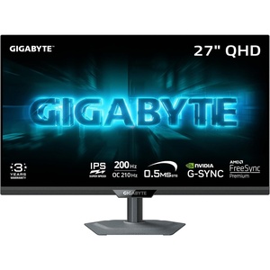 GIGABYTE – G27Q20-27″ SuperSpeed IPS Gaming Monitor – QHD 2560 x 1440-200 Hz/OC 210 Hz – 0.05ms GTG – AMD FreeSync Premium, G-SYNC Compatible – HDMI, DP – Height and Tilt Adjustable – Black(IPS Panel 200Hz)